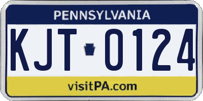 PA license plate KJT0124