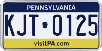 PA license plate KJT0125