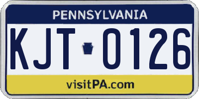 PA license plate KJT0126