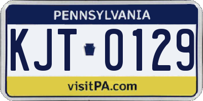 PA license plate KJT0129
