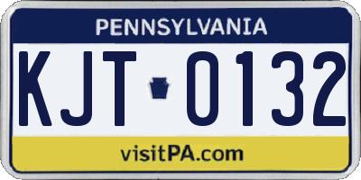 PA license plate KJT0132
