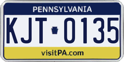 PA license plate KJT0135