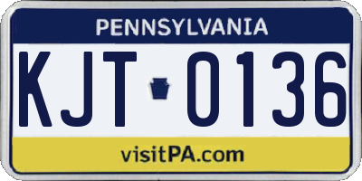 PA license plate KJT0136