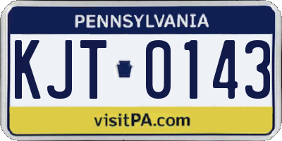 PA license plate KJT0143