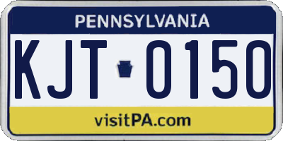 PA license plate KJT0150
