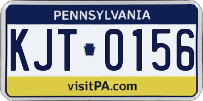 PA license plate KJT0156