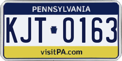 PA license plate KJT0163