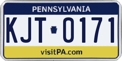 PA license plate KJT0171