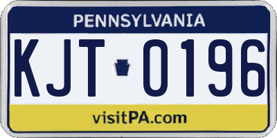 PA license plate KJT0196