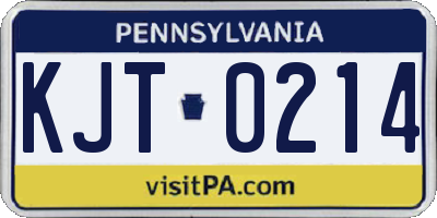 PA license plate KJT0214