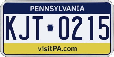 PA license plate KJT0215