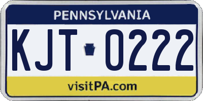 PA license plate KJT0222