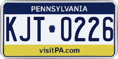 PA license plate KJT0226