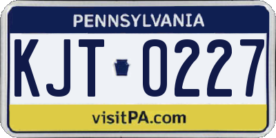 PA license plate KJT0227