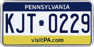 PA license plate KJT0229