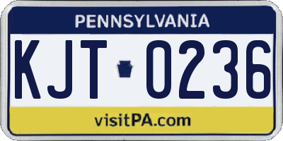 PA license plate KJT0236