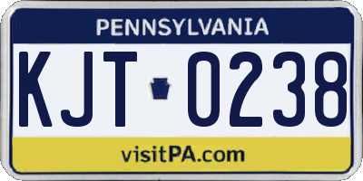 PA license plate KJT0238
