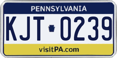 PA license plate KJT0239