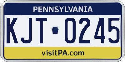 PA license plate KJT0245