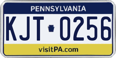 PA license plate KJT0256
