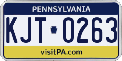PA license plate KJT0263