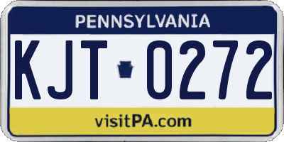PA license plate KJT0272