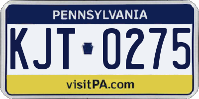PA license plate KJT0275