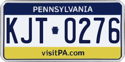 PA license plate KJT0276