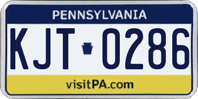 PA license plate KJT0286