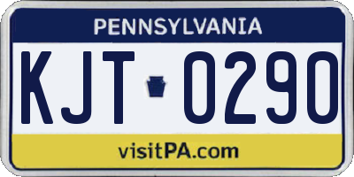 PA license plate KJT0290
