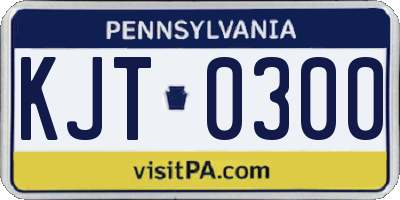 PA license plate KJT0300