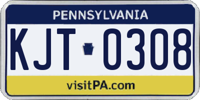 PA license plate KJT0308