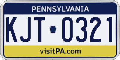 PA license plate KJT0321
