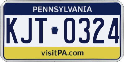 PA license plate KJT0324