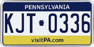 PA license plate KJT0336