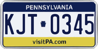PA license plate KJT0345