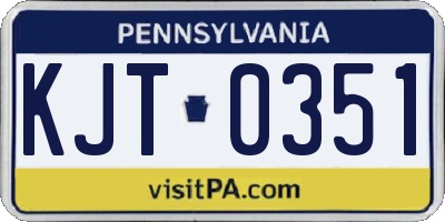 PA license plate KJT0351