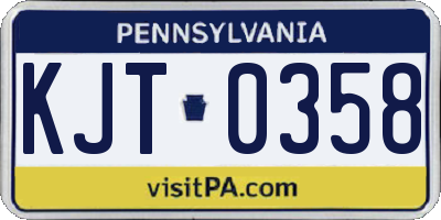 PA license plate KJT0358