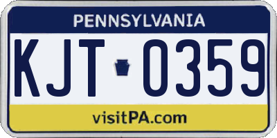 PA license plate KJT0359