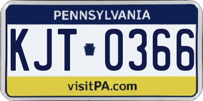 PA license plate KJT0366