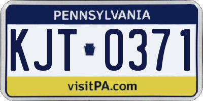PA license plate KJT0371