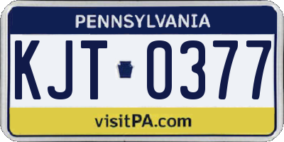 PA license plate KJT0377