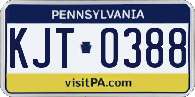 PA license plate KJT0388