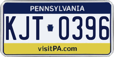 PA license plate KJT0396