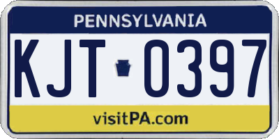 PA license plate KJT0397