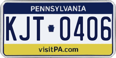 PA license plate KJT0406