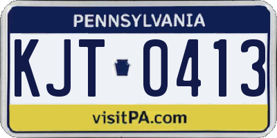 PA license plate KJT0413
