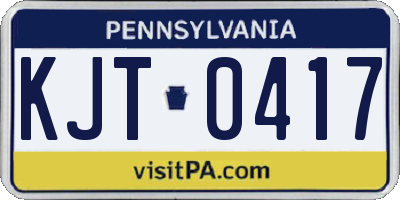 PA license plate KJT0417