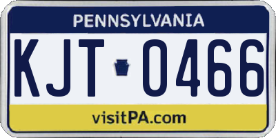 PA license plate KJT0466