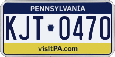 PA license plate KJT0470